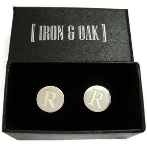 Iron & Oak Cufflinks "R" Initial Wedding Tux Vintage